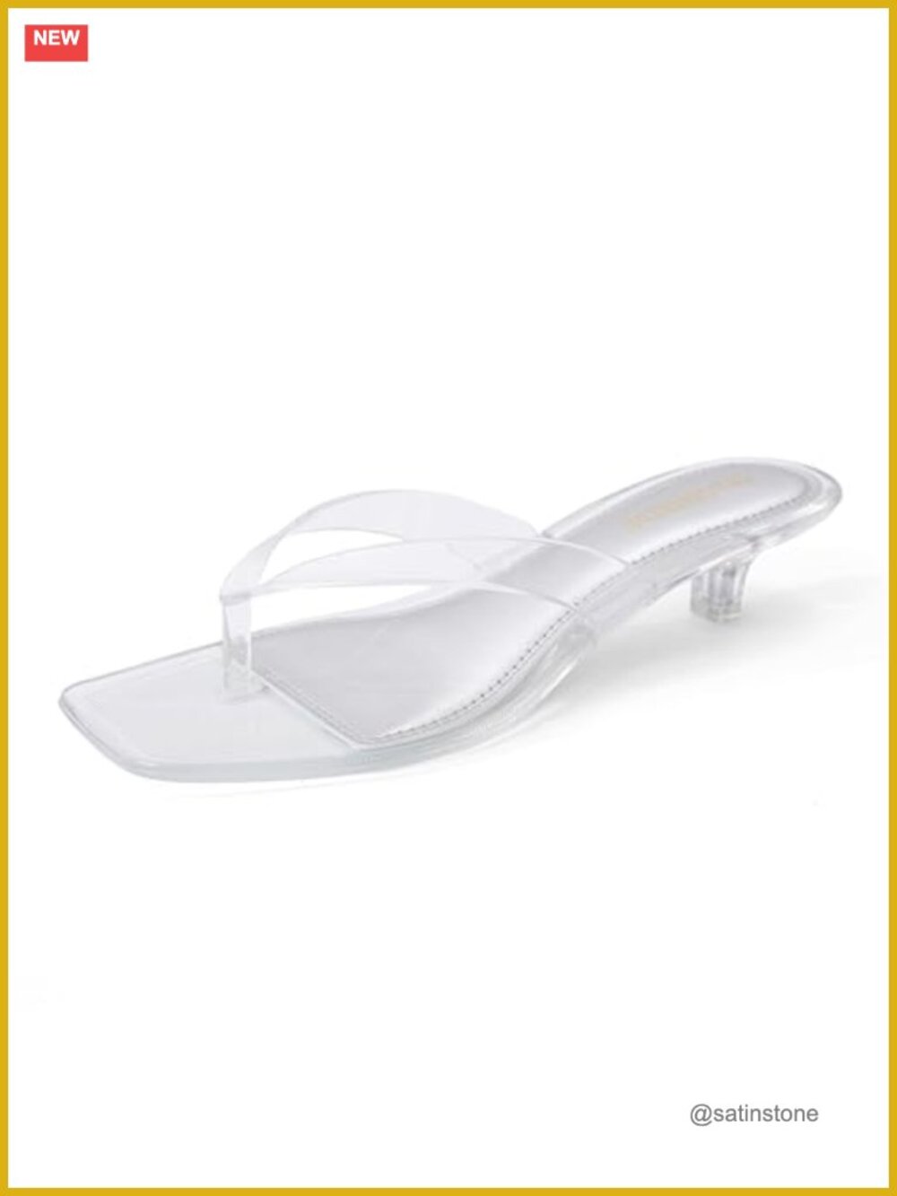 Women's Kitten Heel Sandals Square Toe Slip On Thong Summer Dress